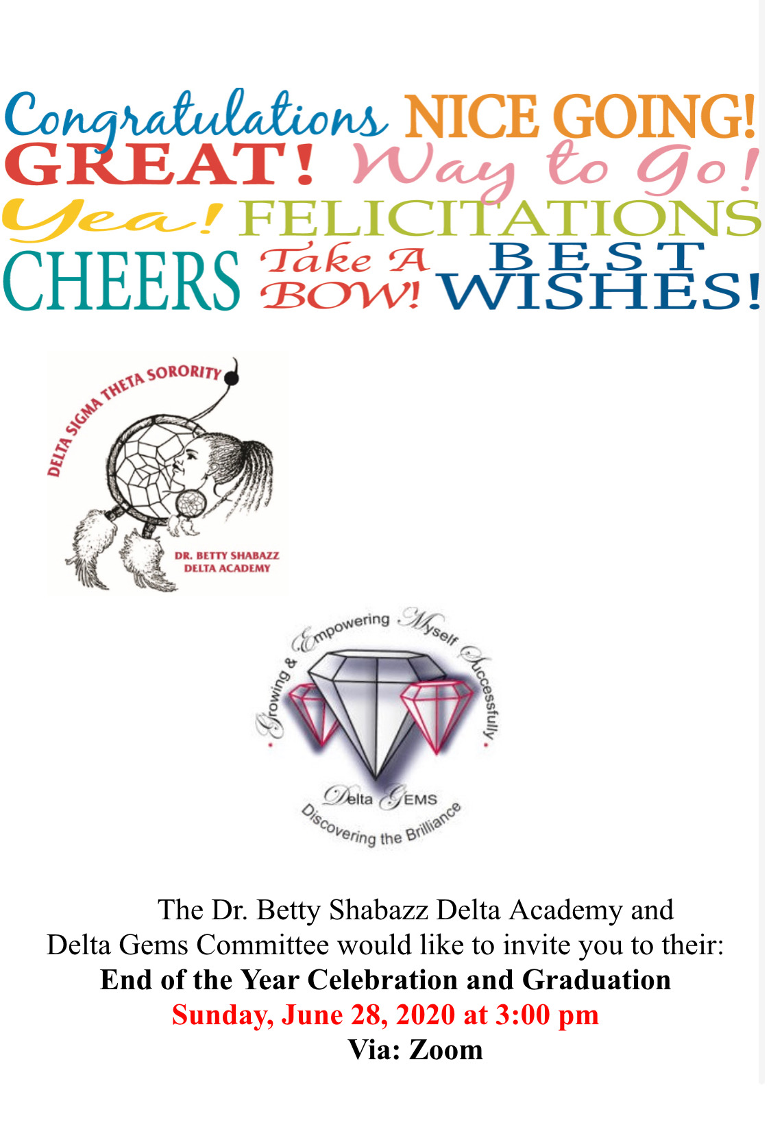 End of year celebration and graduation flyer